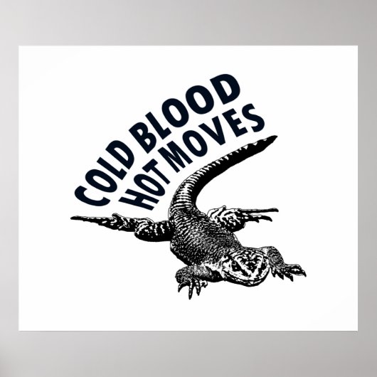 Hagedis grafische illustratie met sarcastische fas poster (Voorkant)