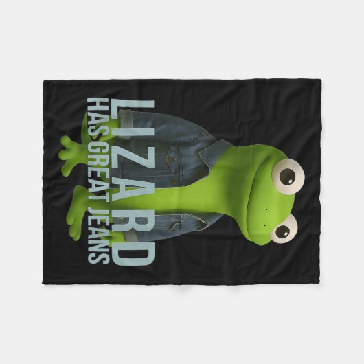 Hagedis heeft een geweldige jeans grappige retro d fleece deken (Voorkant (Horizontaal))