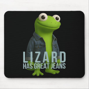 Hagedis heeft een geweldige jeans grappige retro d muismat