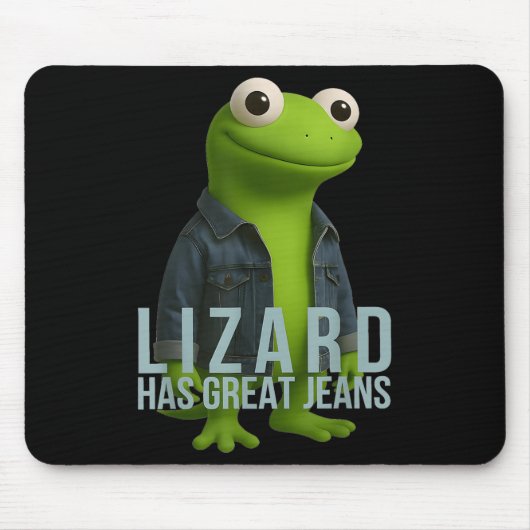 Hagedis heeft een geweldige jeans grappige retro d muismat (Voorkant)
