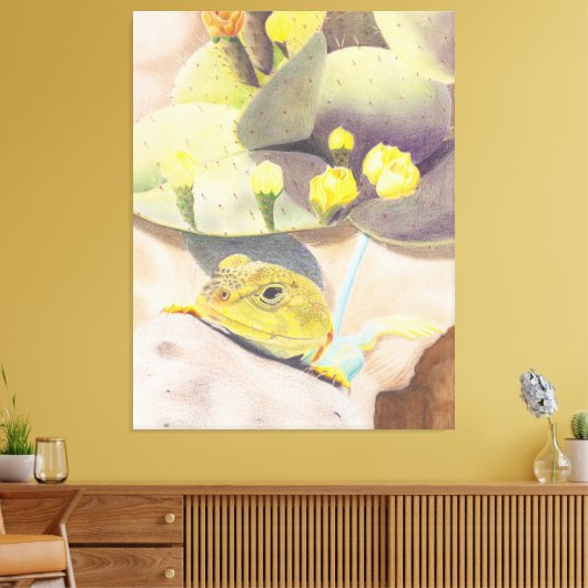 hagedis in de woestijn canvas afdruk (Insitu (Woonkamer))