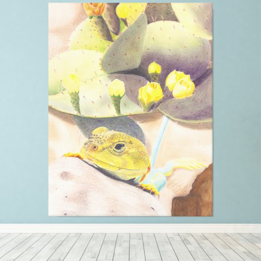 hagedis in de woestijn canvas afdruk (Insitu (Houten vloer))