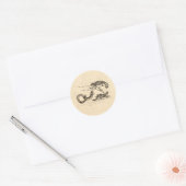  hagedis kameleon salamander illustratie ronde sticker (Envelop)