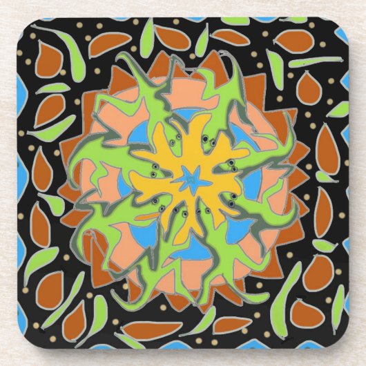 Hagedis Mandala Bier Onderzetter (Voorkant)