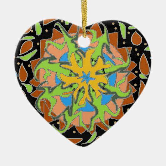 Hagedis Mandala Keramisch Ornament (Voorkant)