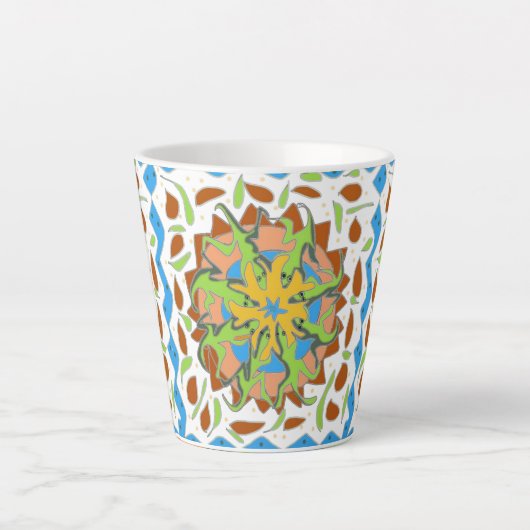Hagedis Mandala Latte Mok (Voorkant)