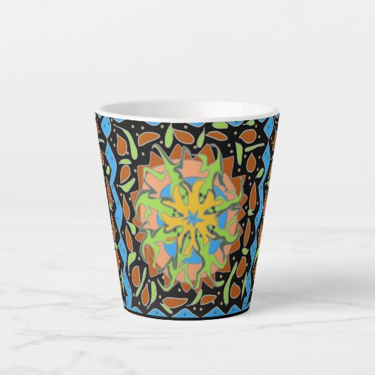 Hagedis Mandala Latte Mok (Voorkant)