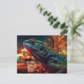 Hagedis met een Drink Briefkaart (Staand voorkant)
