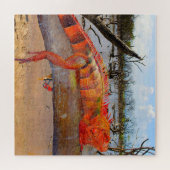 hagedis met open hals legpuzzel (Horizontaal)
