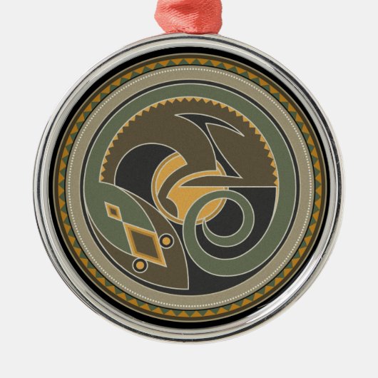hagedis metalen ornament (Voorkant)