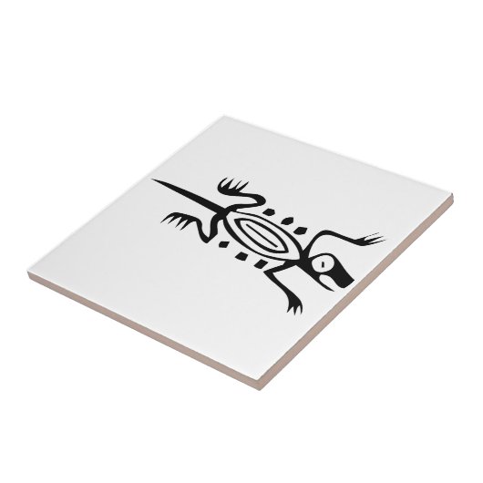 hagedis, Mexicaanse hiërogliefen (Maya) Tegeltje (Zijkant)