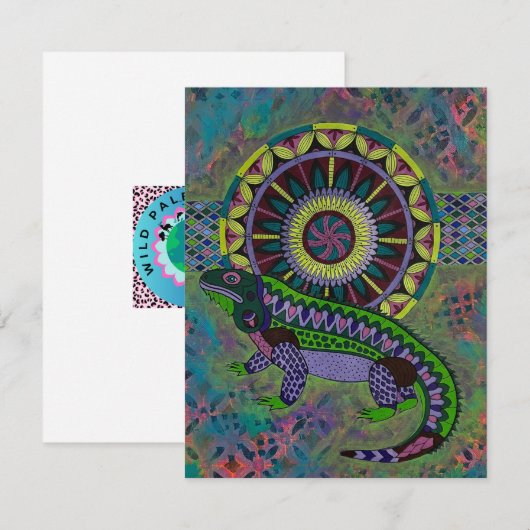 hagedis notitiekaartje (Voorkant / Achterkant)