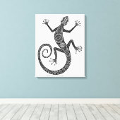 Hagedis of salamander doedel 6 canvas afdruk (Insitu (Houten vloer))