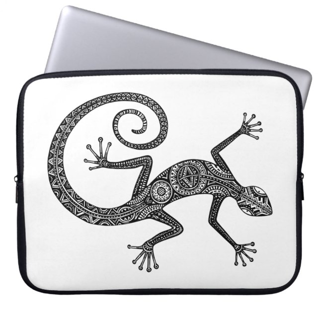 hagedis- of salamander-doodle laptop sleeve (Voorkant)