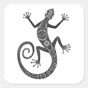 hagedis- of salamander-doodle vierkante sticker