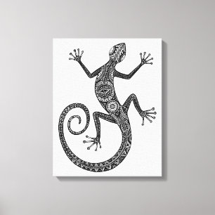hagedis- of salamander-slede 6 canvas afdruk