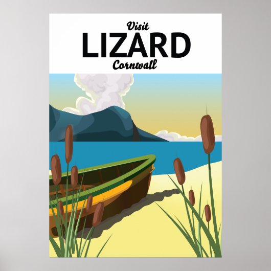 Hagedis reisposter aan zee poster (Voorkant)