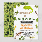Hagedis reptiel verjaardagsthema kaart (Voorkant / Achterkant)