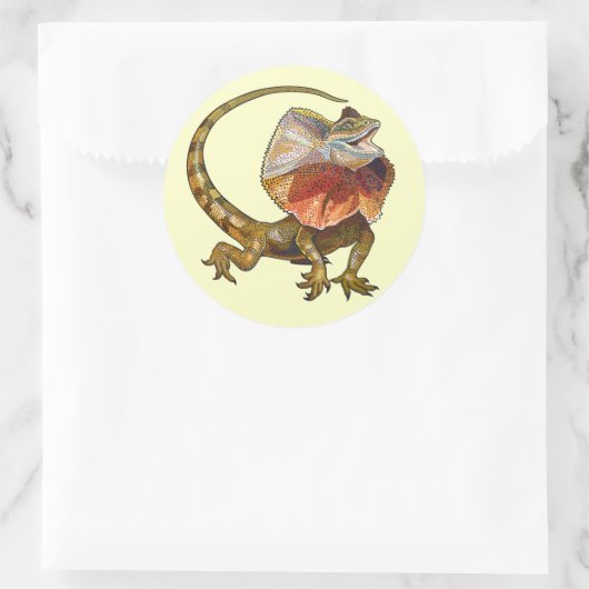 hagedis ronde sticker (Tas)