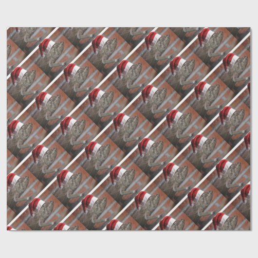 hagedis-Santa-Pet Cadeaupapier (Vlak)