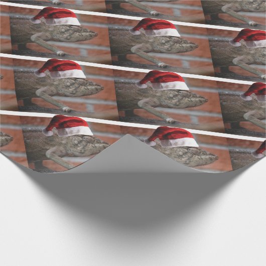 hagedis-Santa-Pet Cadeaupapier (Hoek)