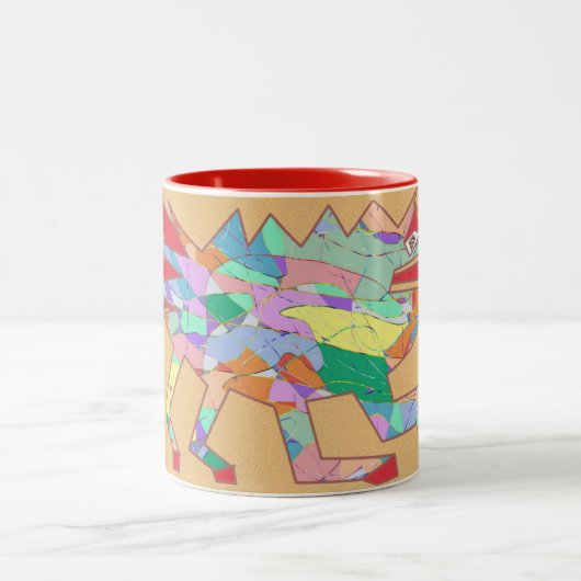 hagedis tweekleurige koffiemok (Center)