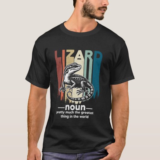 Hagedis Vanger Grappig Retro Gecko Hagedis Jager D T-shirt (Voorkant)