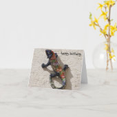 hagedis verjaardag kaart (Gele Bloem)