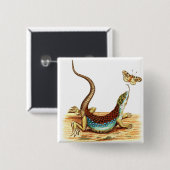  hagedis vierkante button 5,1 cm (Voorkant /achterkant)