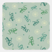 hagedis vierkante sticker (Voorkant)