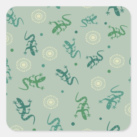 hagedis vierkante sticker (Voorkant)