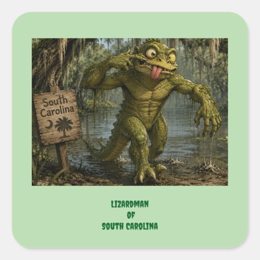 Hagedisman van South Carolina Cryptid Sticker (Voorkant)