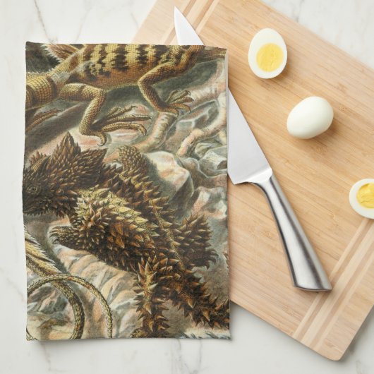 Hagedissen door Ernst Haeckel  Lacertilia Animal Theedoek (Quarter Fold)