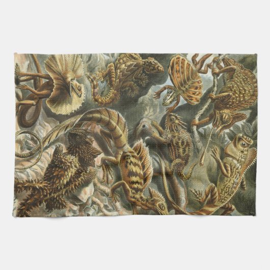 Hagedissen door Ernst Haeckel  Lacertilia Animal Theedoek (Horizontaal)