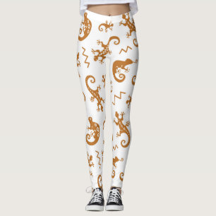 Hagedissen kameleons: naadloos patroonontwerp. leggings