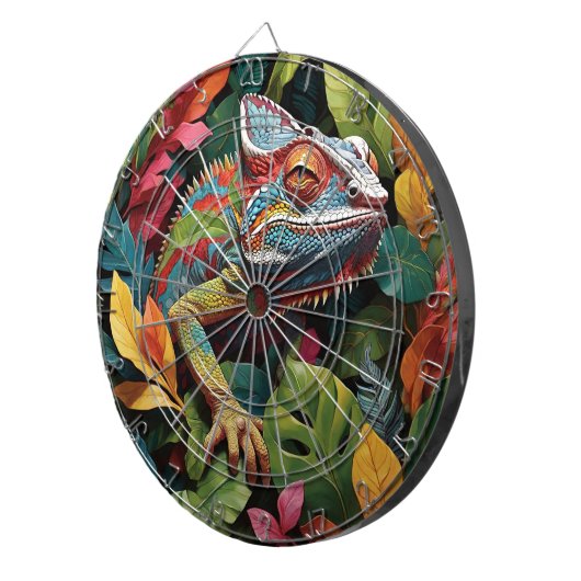 Hagedissenbladeren & Kleur Dart Board Dartboard Dartbord (Voorkant Rechts)