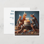 Hagedisskaart, feestbeesten, reptielenverjaardag kaart (Voorkant / Achterkant)