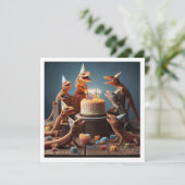 Hagedisskaart, feestbeesten, reptielenverjaardag kaart (Staand voorkant)