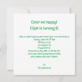 Hagedisskaart, feestbeesten, reptielenverjaardag kaart (Achterkant)