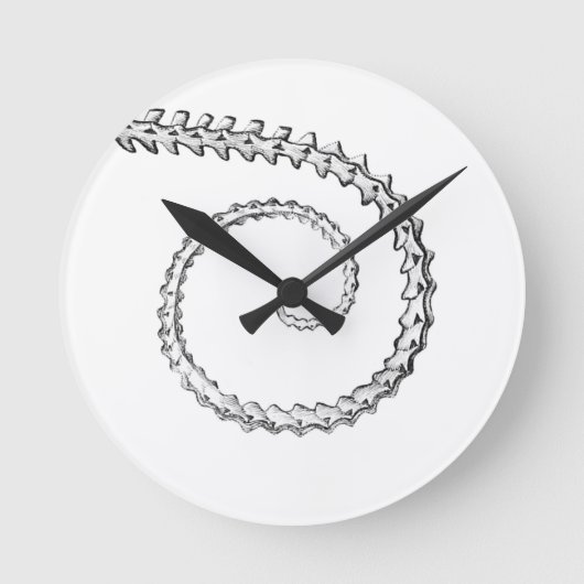 hagedisskelet ronde klok (Voorkant)