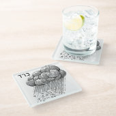 Hagelplaag voor Seder Glazen Onderzetter (Schuin)