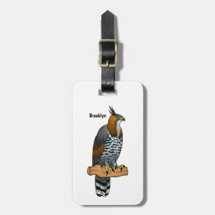  hagelvogel cartoon illustratie bagagelabel