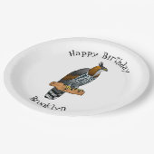 hagelvogel cartoon illustratie papieren bordje (Gekanteld)