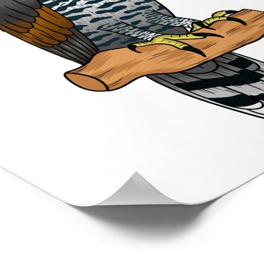  hagelvogel cartoon illustratie poster (Hoek)