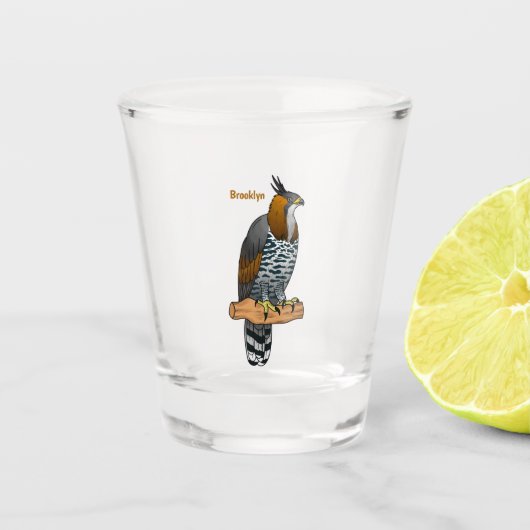 hagelvogel cartoon illustratie shot glas (Voorkant)