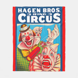 Hagen Brothers Circus poster print 1950 jaren Fleece Deken