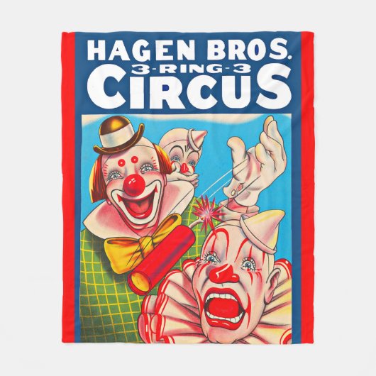 Hagen Brothers Circus poster print 1950 jaren Fleece Deken (Voorkant)