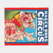 Hagen Brothers Circus poster print 1950 jaren Fleece Deken (Voorkant (Horizontaal))