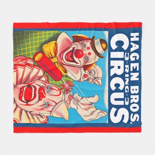 Hagen Brothers Circus poster print 1950 jaren Fleece Deken (Voorkant (Horizontaal))