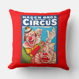 Hagen Brothers Circus poster print 1950 jaren Kussen